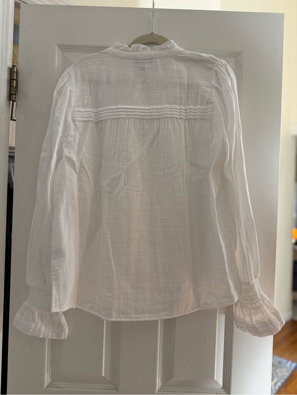 ME+EM White Ruffle-Trim Button-Down Blouse - Picture 2 of 3